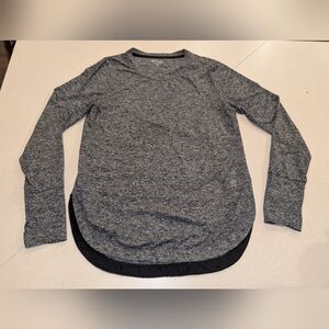 Athleta Heathered Black Long Sleeve Top